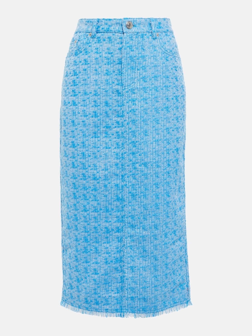 NWT STAUD Blue Tweed Guinevere Skirt